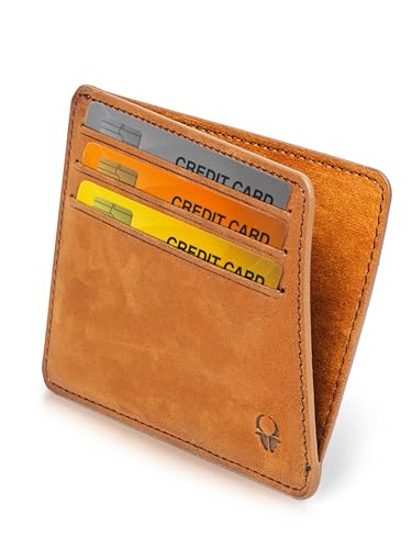 Portefeuille en cuir véritable homme mince petit porte-cartes marron vintage Vancouver S
