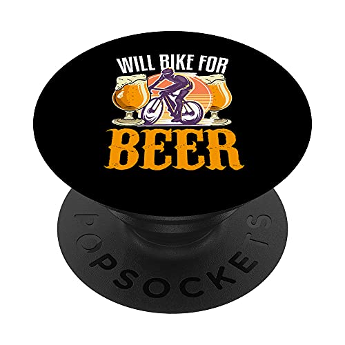 Will Bike for Beer | Abbigliamento da birra e ciclismo PopSockets PopGrip Intercambiabile