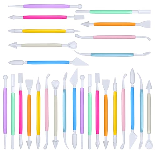 Cobee 27 Stück Modellierwerkzeug Töpferwerkzeug Ton Werkzeug Modellierwerkzeug Fondant Set Für Backen Dekorieren Von Kuchen Ton Keramik Schnitzen Herstellen Fudge