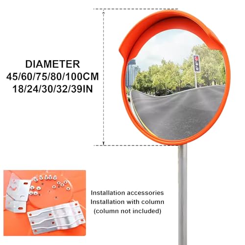 Espejo de tráfico RLKHXBS con soporte ajustable para poste de exterior e interior 7