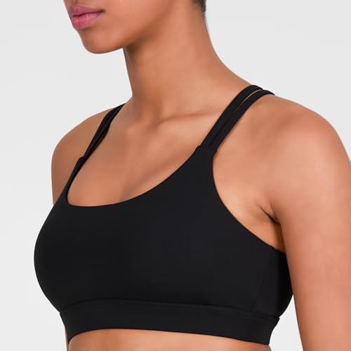 Image of YITTY Active Women's Ultraluxe Strappy Medium Impact Bra, Athleisure, 4-Way-Stretch