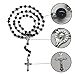 FLAFARY Rosary Set, First Communion Rosary for Girls and Boys, Rosary Beads Catholic for Men, Women and Kids Packed in Transparent Plastic Bag, Grandmother, Elders(Black)