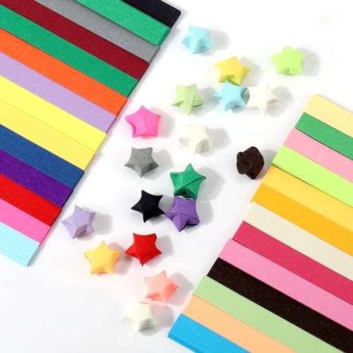 540PCS Star Paper - 27 Colors Paper Star Strips for Students & Teachers, Origami Paper for Stress Relive/Hands-on Ability/Decorations, DIY Crafts Supplies