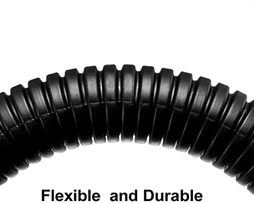 Pond Hose,Saim Flexible Black Plastic Wiring Tool Corrugated Bellow Tubing Hose for Cables Car Electrics, 10mm Outer Diameter 6.5mm Internal Diameter, Length 5M/16.4Ft