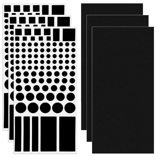 LXUEJIE 6 Sheets LED Light Blocking Stickers, Blackout Stickers for Electronic LED Filters Dimming Sheets for Routers TV LED Covers Blackout(3 Sheets Cut & 3 Sheets Whole)