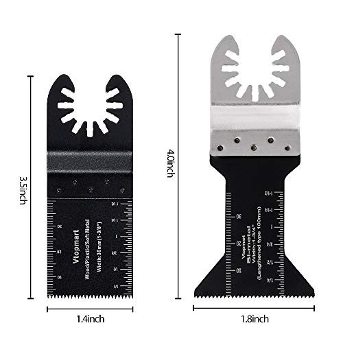 image for Vtopmart 15 Wood Metal Oscillating Multitool Quick Release Saw Blades 