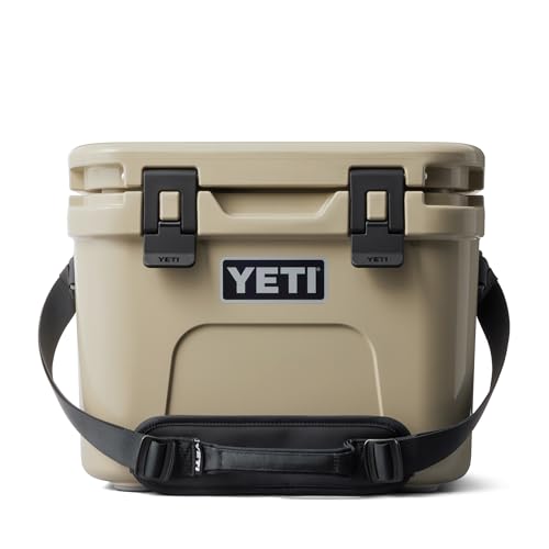 YETI Roadie 15 Hard Cooler with DoubleDuty Shoulder Strap, Tan