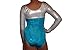 Red Monkey Gear Long Sleeve Metallic Turquoise Gymnastic Leotard