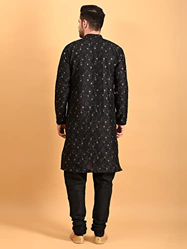 Image of Uri and MacKenzie Embroidery Silk Men's Kurta Pyjama Set