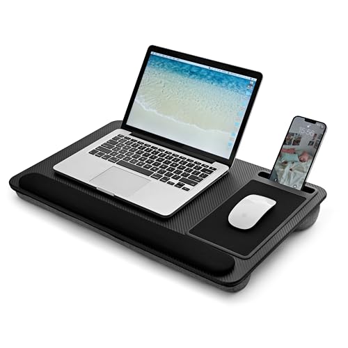 Portable Lap Desk Wood Laptop Tray with Cushion, Lightweight Laptop Stand for Bed Lap Tray with...