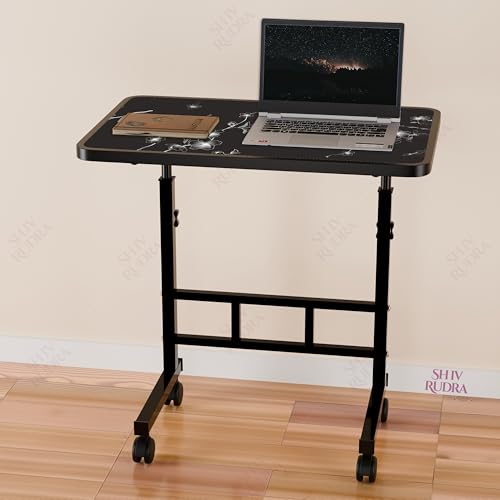 Image of Multi-Purpose Laptop Table, Study Table| Heavy Duty Bed Table| Adjustable for Height, Portable for Office, Work Form Home | DIY Table, Easy to Asembl (Adjustable Flower)