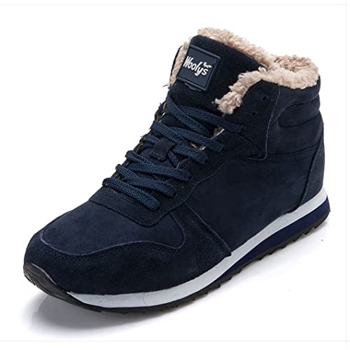 Herren Stiefel Herren Winterschuhe Mode Schneestiefel Schuhe Übergrößen Winter Sneakers Knöchel Männer Schuhe Winterstiefel Schwarz Blau Footwear Blau 11
