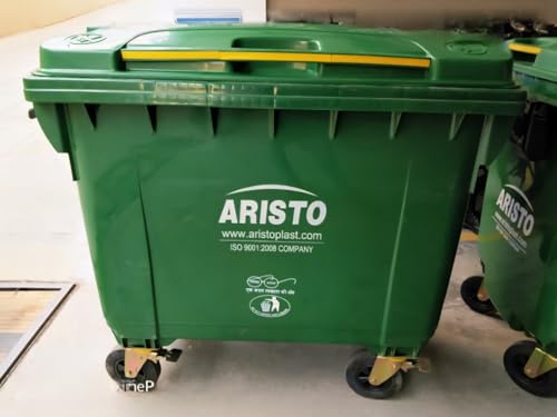 Image of Aristo Big Plastic Wheeled Dustbin with Lid 660 Litre Green