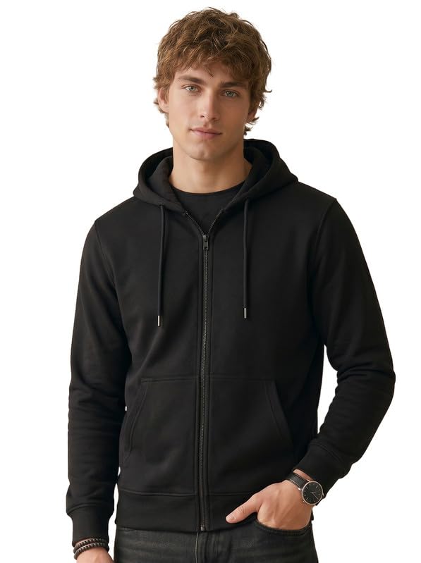 Image of XENOVAURBAN Zipper Hoodie for Men /Women | Unisex fit Cotton Fleece Hooded Sweatshirt - Zipper