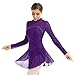 ranrann Vestido de Patinaje Artístico Diamantes para Mujer Maillot de Ballet Manga...