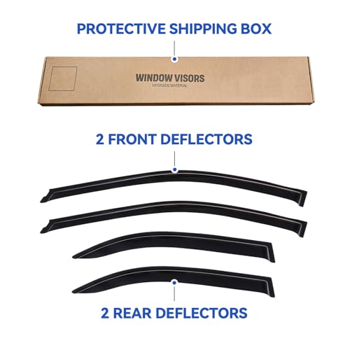 Image of Window Visors Rain Guards Shield for 2002-2006 Toyota Camry, Out-Channel Window Vent Wind Deflectors Visors Shades for 02-06 Camry