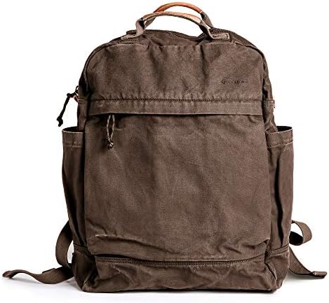 Gootium Canvas Backpack for Women Vintage Style Outdoor Travel Bag Men's Casual Daypack Cloth Zippered Rucksack, Umber