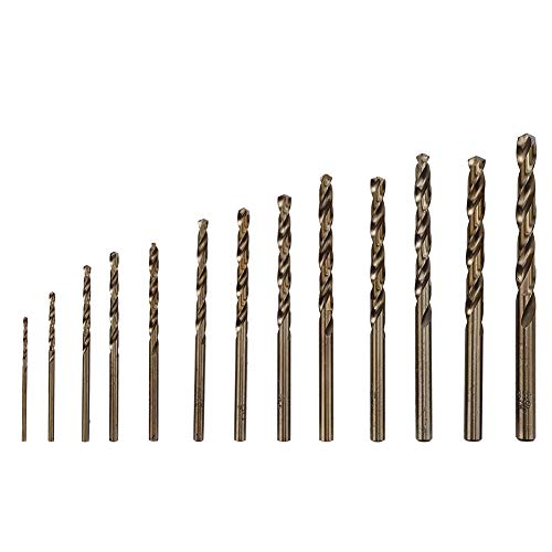 ANKROYU 13PCS Twisted Drill Bit, High Speed Steel Professional Drill Bits, Wear Resistance Industrial Drill Bits, Versatile Drill Bit Set for Circuit Boards Leather