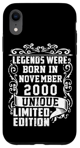 Fantastico outfit di compleanno per tutti i nati nel 2000. Grande logo con 2000 in look usato e scritte in edizione limitata. Legends are born in Novembre 2000. Divertida idea de regalo vintage de los años 2000 para.