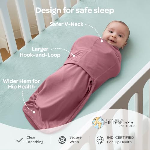 Image of Momcozy Swaddles for Newborns, Quiet Fastener Swaddle for Infant 0-3 Months | New-Parent-Friendly Sleep Sack, Reduce Startle Reflex, Newborn Boys Girls Registry Essentials, 2-Pack, Bloom