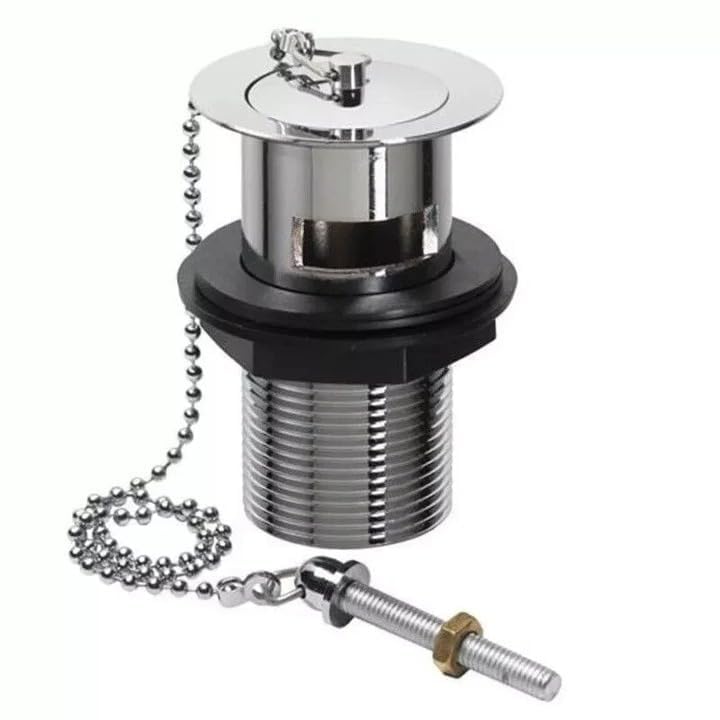 Bodyplus Basin Waste Sink Stopper – Chrome Finish Bath Plug and Chain – Easy Fit Basin Sink Plug Chain for Standard Bathroom Sinks – Durable Waste Stopper with Metal Chain
