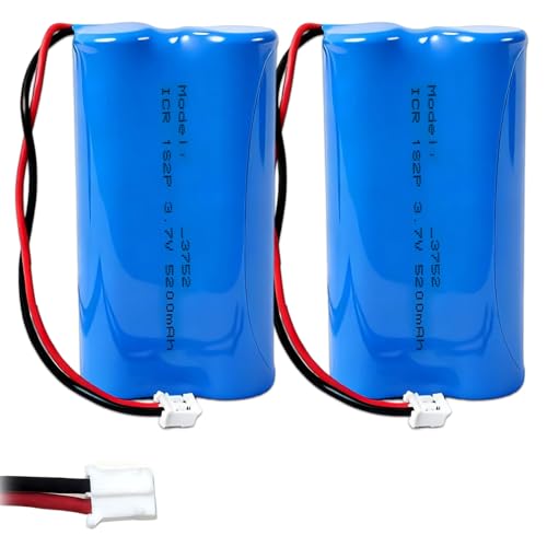 3.7V 5200mAh Wiederaufladbare Lithium Polymer Akku mit PH2.0/2P-Anschluss für Spielzeug DIY-Elektronikprodukte Beleuchtung Bitte überprüfen Sie vor dem Kauf die Polarität (2 Stück)