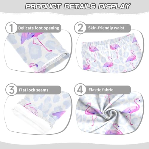 ALAZA Girls' Leggings Children's Yoga Pants Skinny Printed Dance Pink Flamingo Leopard Comfortable 4T2