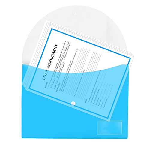 Image of Shuban 12 Pcs Double Pocket Document Folder Letter Fs Size File Envelopes with Label Pocket & Paste Button for School Office Organization(Deluxe), Multi