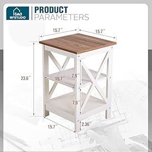 Mfstudio3tierendtablesetof2woodensofasidetablewithstorageshelvesxdesignstructurenightstandbedsidetableforbedroomlivingroomeasyassemblyivorywhite Urban Country Home Decor Mfstudio 3 tier end table set of 2 wooden sofa side table with storage shelves x design structure nightstand bedside table for bedroom living room easy assembly ivory white urban country home decor