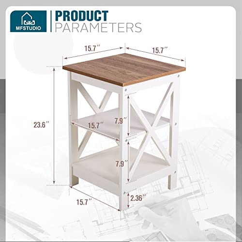 Mfstudio3tierendtablesetof2woodensofasidetablewithstorageshelvesxdesignstructurenightstandbedsidetableforbedroomlivingroomeasyassemblyivorywhite Urban Country Home Decor Mfstudio 3 tier end table set of 2 wooden sofa side table with storage shelves x design structure nightstand bedside table for bedroom living room easy assembly ivory white urban country home decor