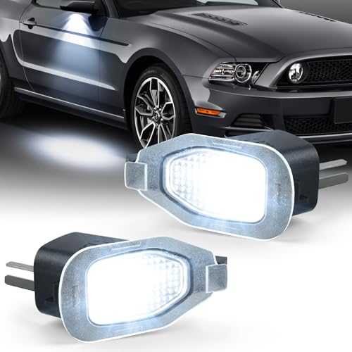 NEIFILES LED Side Mirror Puddle Courtesy Lights,10X Brighter Compatible with Ford Mustang 2013-2024,Plug and Play,LED Under Mirror Puddle Lamp,White Light