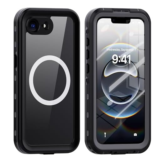 ANTSHARE Coque pour iPhone 16e Étanche Antichoc - pour Magsafe 360 degres Incassable Militaire Intégrale [IP68 Waterproof/Imperméable] [avec Protection Camera+Écran]-6,1", Noir