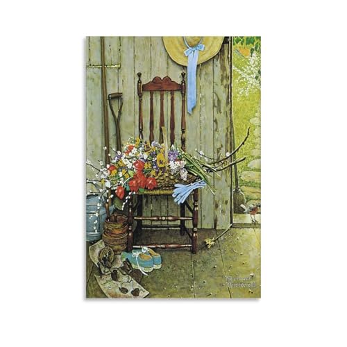 Norman Rockwell�m�[�}�����b�N�E�F���s�t�̉ԁt�|�X�^�[ �A�[�g�p�l�� �|�X�^�[ �L�����o�X�E�H�[���A�[�g���� ��� �ŉ� �Ǌ|�� �ǂ̊G ��������12x18inch(30x45cm)
