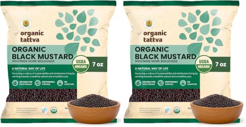 Image of Organic Tattva Black Mustard Seeds 100g | Quality Rai | Naturally Processed Farm-Fresh Whole Seeds | Aromatic Spice for Tempering & Indian Cooking (Pack of 2)