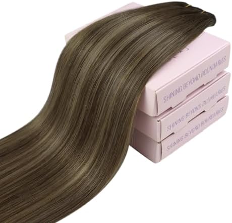 Fshine Butterfly Weft Extensions Brown w/Light Blonde 16 Inch 80g - 5