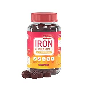 Iron & Vitamin C – Vegan Chewable Gummies – Sugar Free Ferrous Sulfate Iron | Helps Strengthen Your Immune System | 1…
