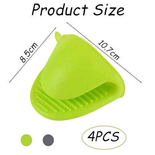 Vexquivera 4PCS Silicone Oven Mitts, Cooking Mitts, Heat Resistant Silicone Oven Gloves High Temperature Resistant for Air Fryer (Grey, Green) - Cosy Home Interiors Vexquivera 4PCS Silicone Oven Mitts, Cooking Mitts, Heat Resistant Silicone Oven Gloves High Temperature Resistant for Air Fryer (Grey, Green) - Image 2