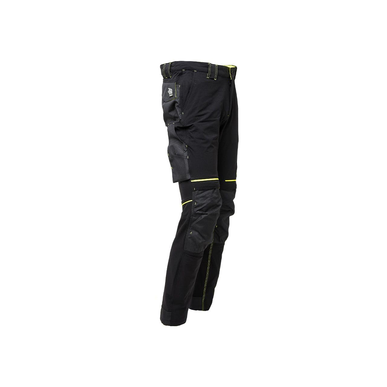 Pantalone U-Power Performance, Modello Atom, Slim Fit Elasticizzato, con Multi_tasche Frontali e Laterali, Tessuto Traspirante, Elastico in Vita, Cerniera di Chiusura (BLACK CARBON_S)