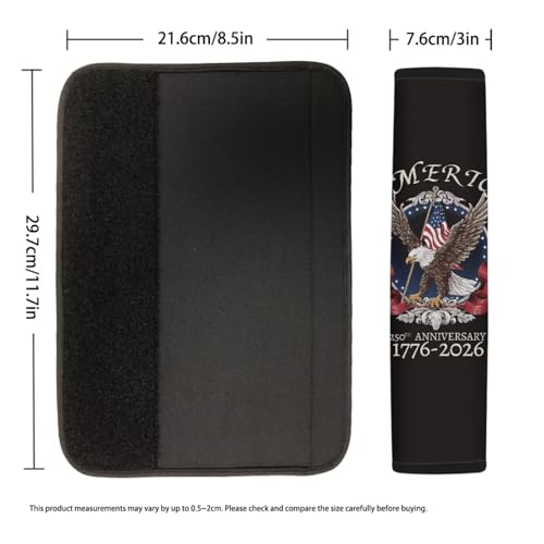 Image of AFPANQZ Car Seat Belt Cover for Women Mens Pads Drivers Shoulder Protetion Eagle 250 Years Car Seats Accessories Vehicle Auto Seatbelt Cushion Pads Universal Fit