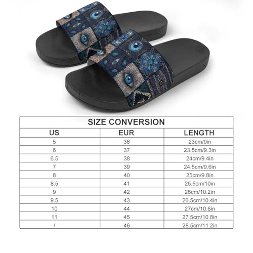 Evil Eye Patchwork PVC Slippers Sandals for Women Men Open Toe Soft Cushioned Non-Slip Sandal for Indoor Outdoor2