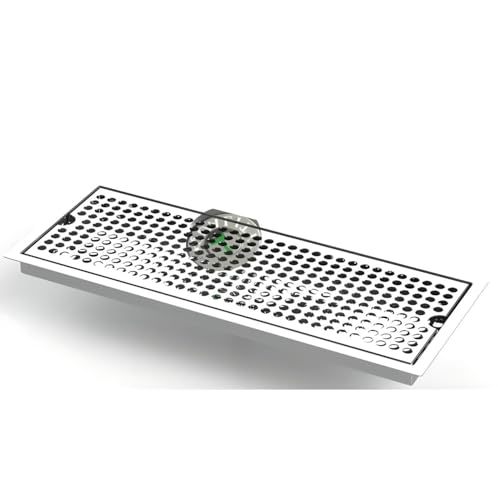 Flush Mount Drip Tray with Perforated Screen and Center Drain - 24