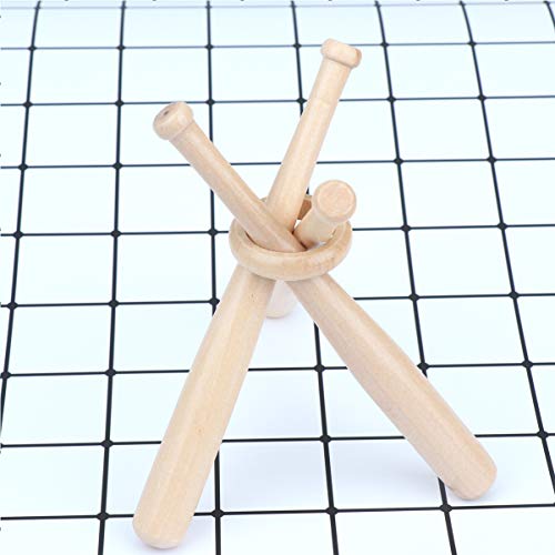LIFKOME Mini suporte de exibição de taco de beisebol, base rústica de beisebol, suporte de bola maci