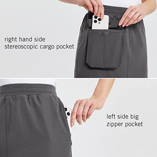 baleaf Women's Long Casual Skirt Pocket with Slit 26.5" Midi Calf Length Elastic Waist Stretch for Travel4