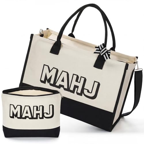 Set de 2 Bolsas para Mahjong Hsei Tote con Correa Negra