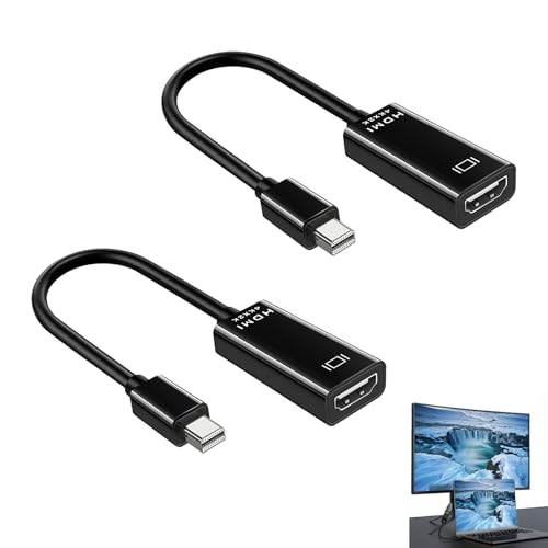 Xatgiouy 2 Piezas Adaptador Mini DisplayPort a HDMI, 4K 30Hz, Mini Displayport a Hdmi Compatible con MacBook Pro, MacBook Air, Surface Pro, iMac, XPS y más, para monitores, proyectores y HDTV