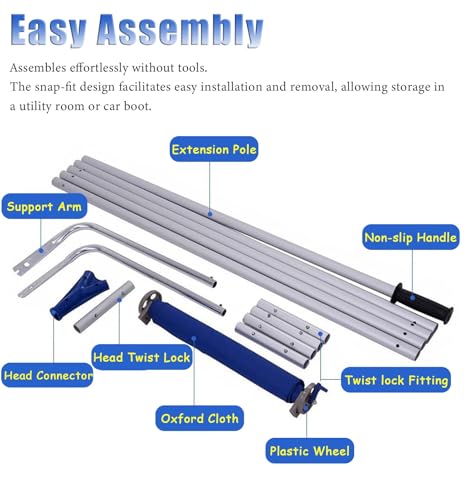 Rastrillo de nieve para techo, ajustable, de aluminio ligero, de 1,8 a 6,4 m: herramienta ideal para quitar nieve de personas mayores, paneles solares y porches. Incluye un raspador fácil de usar pa