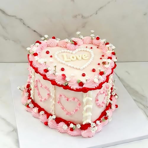 Valentines White Pearl Sugar Sprinkles for Cake Decorating, Candy Pearls Cupcake Toppers, 150g/5.29oz Mix Size, Baking Cake Decorations, Valentine's Day, Wedding Party Holiday Supplies