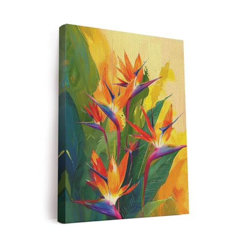 Elivita Tropical Bird Of Paradise Design 4 Wall Decor Canvas