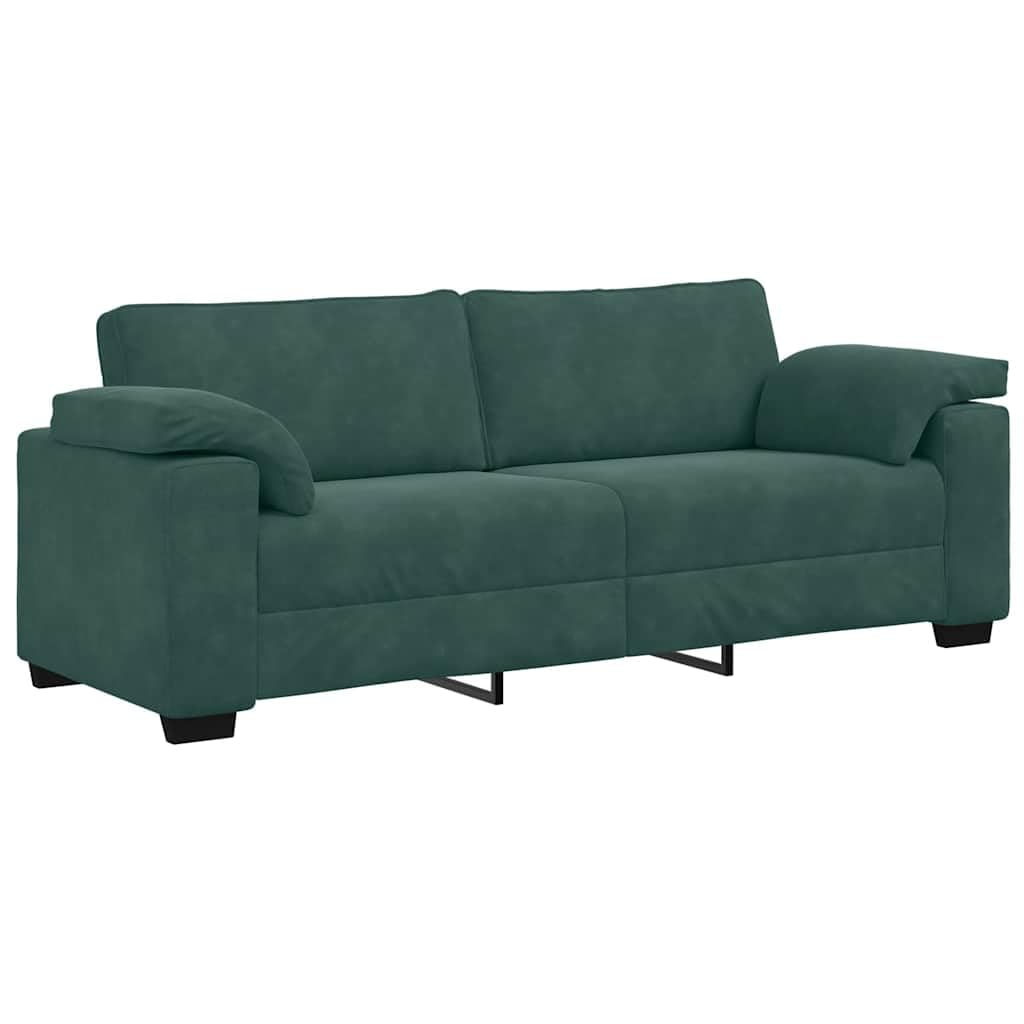 Juego de sofá de terciopelo verde oscuro de 2 + 3 plazas de 160/219 cm de ancho con suave funda de terciopelo y marco de madera y metal, muebles modernos para salas de estar, oficinas
