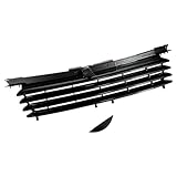 OTMGTMG Upper Front Hood Bumper Grill Grille Mesh with Hood Notch Filler Compatible With 1999-2005 VW Volkswagen Jetta/Bora MK4